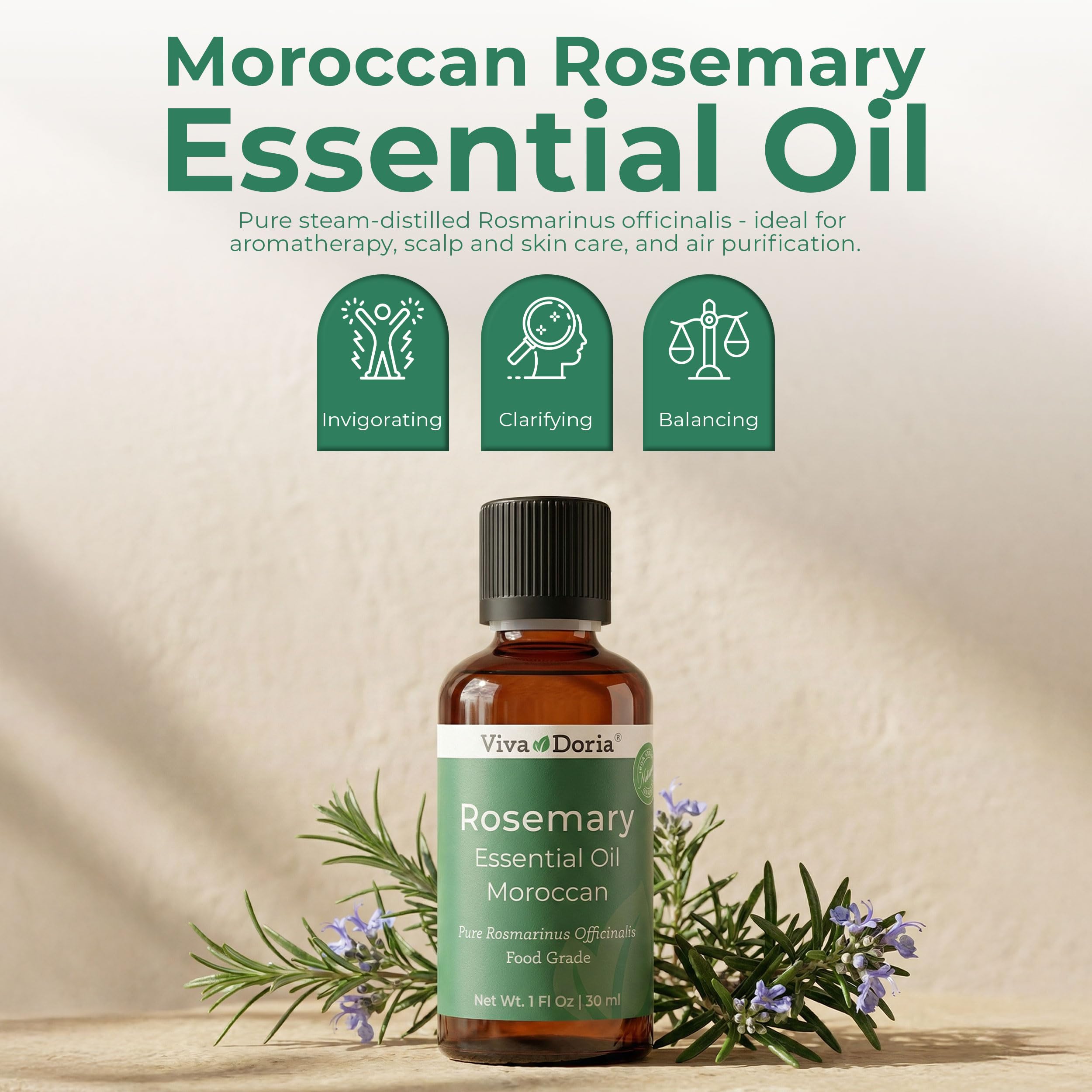 Amazon.com: Viva Doria Rosemary Essential Oil, 100% Pure, Natural